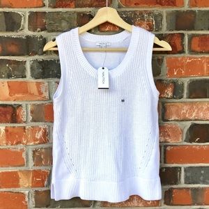 Nautica Cable Knit Sweater White Tank Shirt M NWT!